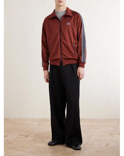 Needles Logo-Embroidered Striped Jersey Track Jacket for men