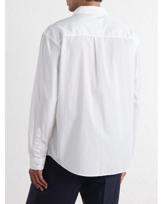mfpen White Auditorium Striped Cotton-Mélange Shirt for men