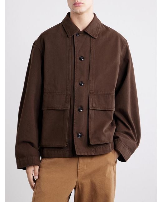 Lemaire Brown Cotton-Twill Jacket for men