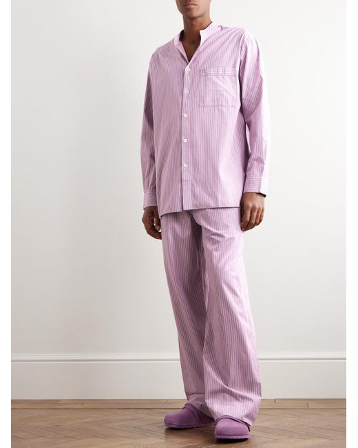 Tekla Pink Birkenstock Striped Organic Cotton-poplin Pyjama Shirt for men