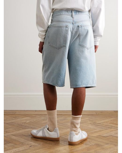 Agolde Blue Skater Straight-Leg Denim Shorts for men