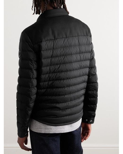Moncler Black Fauscoum Wool Twill-panelled Quilted Shell Down Jacket for men