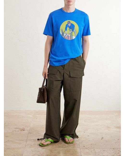 J.W. Anderson Green Wide-Leg Cotton-Blend Canvas Parachute Trousers for men