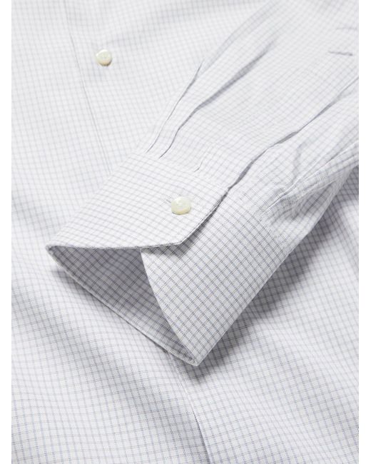 Canali White Checked Cotton-poplin Shirt for men