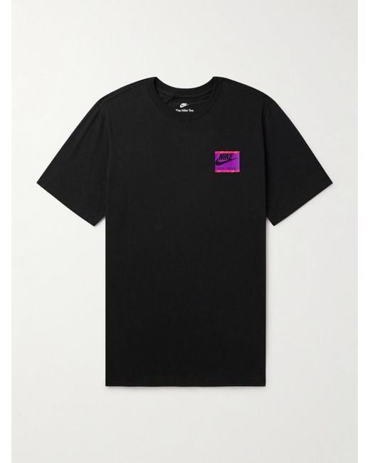 Nike Black Nsw Logo-print Cotton-jersey T-shirt for men