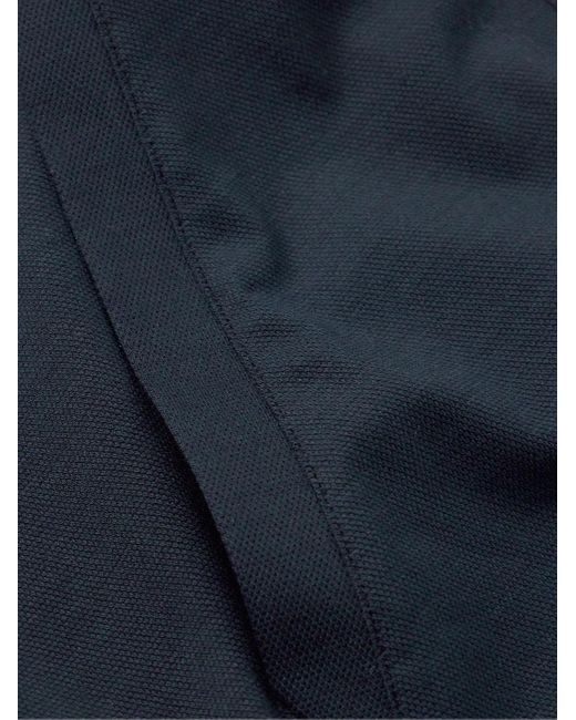 Zimmerli of Switzerland Blue Cotton-blend Piqué Zip-up Hoodie for men