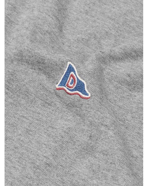 Drake's Gray Him Hiking Logo-embroidered Cotton-jersey T-shirt for men
