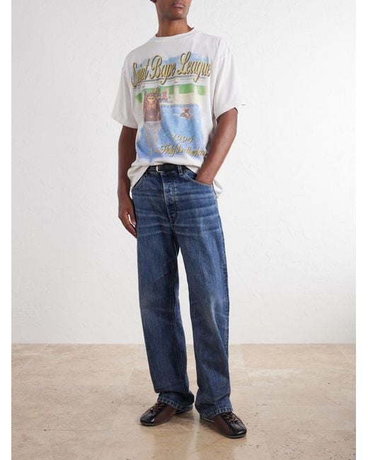 SAINT Mxxxxxx Blue Bape Pool Printed Cotton-Jersey T-Shirt for men