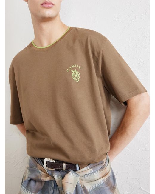 MANAAKI Green Logo-Printed Cotton-Jersey T-Shirt for men