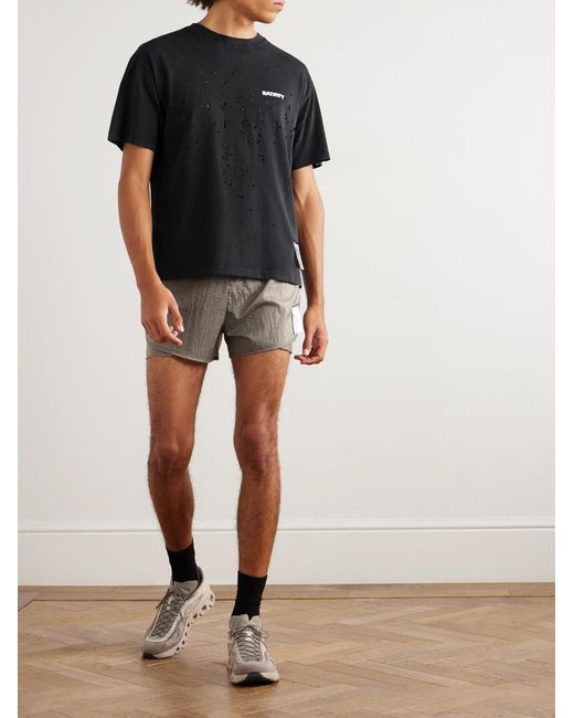 Satisfy Gray 3&Quot; Straight-Leg Layered Rippy&Trade; Ripstop And Justice&Trade; Shorts for men