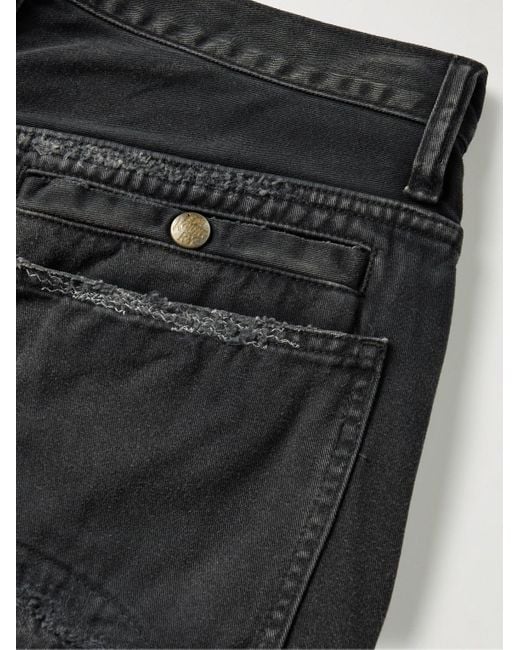 Kapital Black Katsuragi Port Wide-leg Patchwork Distressed Cotton-twill Trousers for men