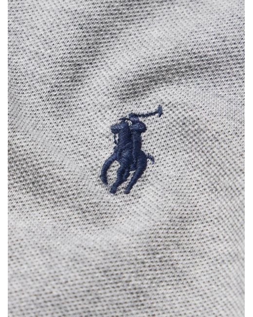 Polo slim-fit in cotone piqué con logo ricamato di Polo Ralph Lauren in Gray da Uomo