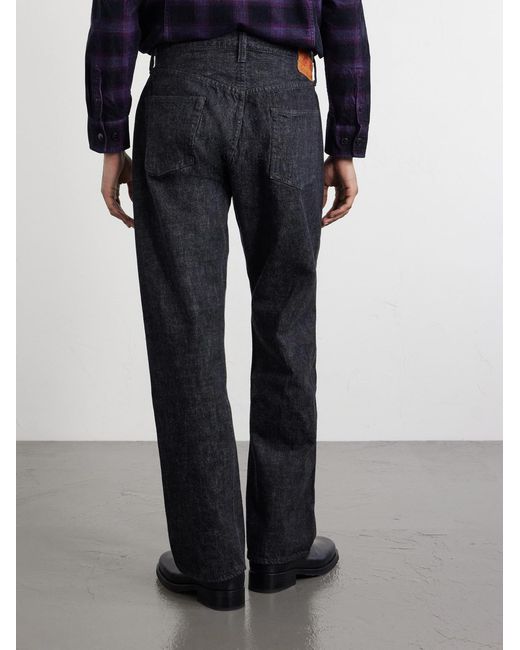 Fullcount Black 0105Bk Straight-Leg Selvedge Jeans for men