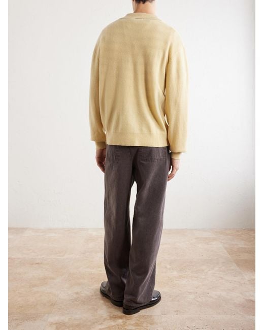 FRAME Natural Wool Polo Sweater for men