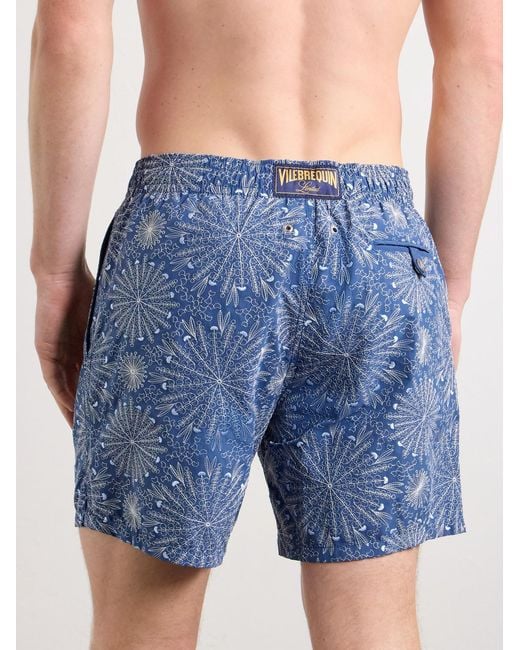Vilebrequin Blue Mistral Embroidered Straight-Leg Swim Shorts for men
