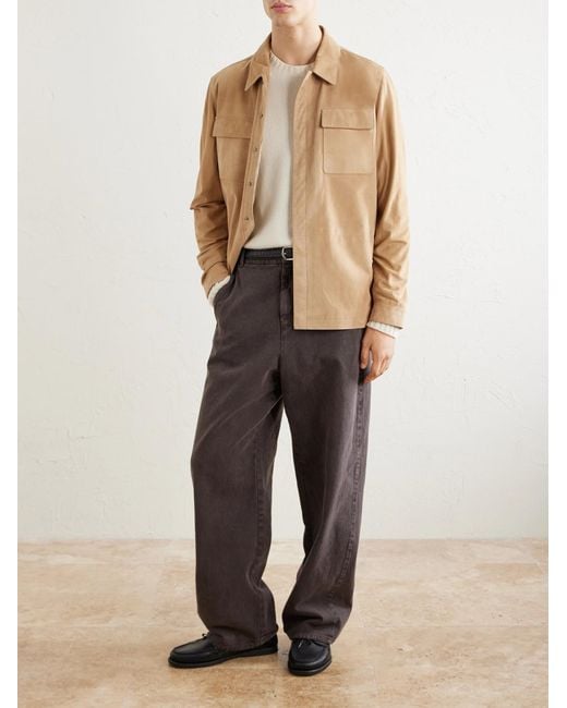 Peter Millar Natural Featherweight Suede Jacket for men