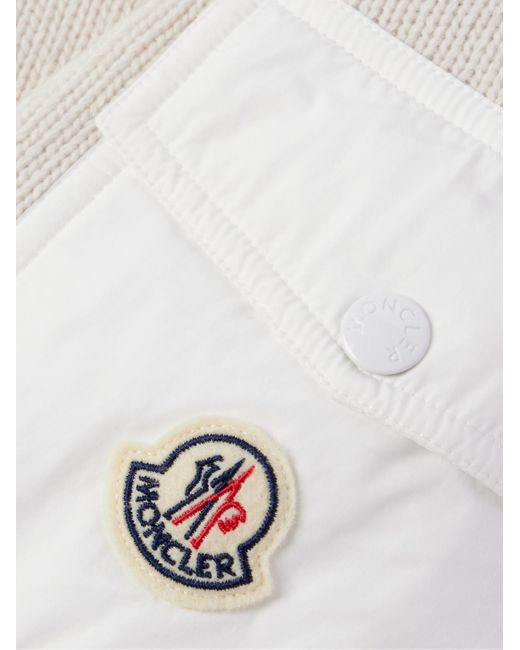 Moncler White Logo-appliquéd Shell-trimmed Quilted Wool-blend Zip-up Down Cardigan for men