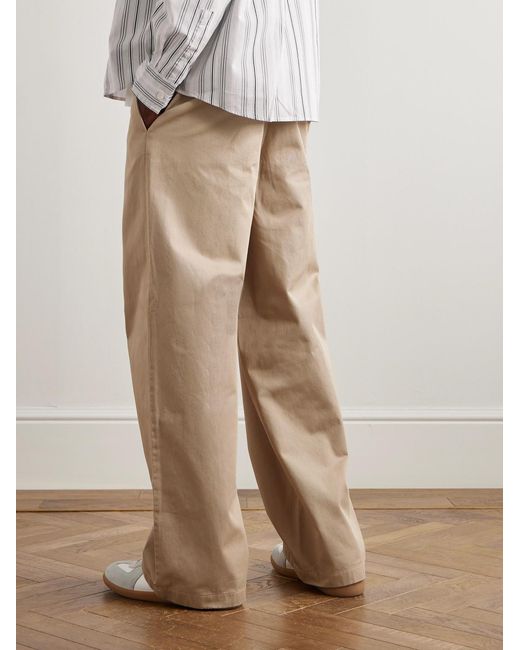 Acne Natural Pablo Straight-Leg Cotton-Drill Trousers for men