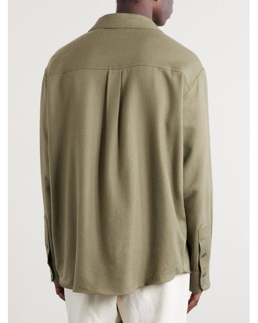 The Elder Statesman Green Cashmina Wool And Cashmere-blend Shirt for men
