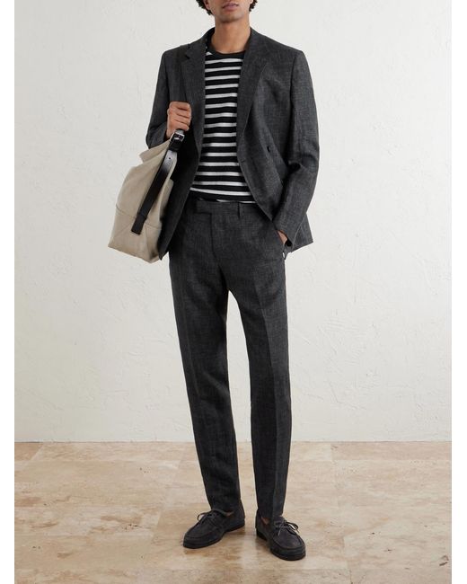 Mr P. Black Delave Linen Check Jacket for men