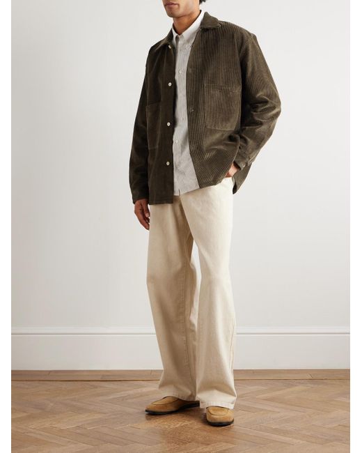 A Kind Of Guise Green Sayan Cotton-Corduroy Overshirt for men