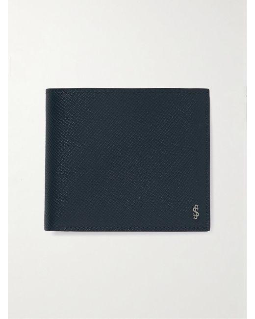 Serapian Blue Evoluzione Logo-appliquéd Full-grain Leather Billfold Wallet for men