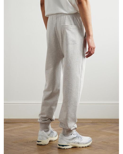 A.P.C. White Asics Jogging Hill Tapered Logo-print Organic Cotton-jersey Sweatpants for men