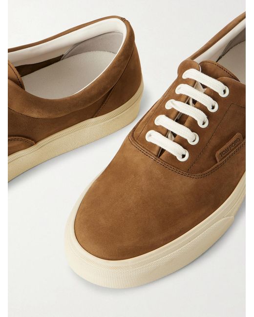 Tom Ford Brown Jude Nubuck Sneakers for men