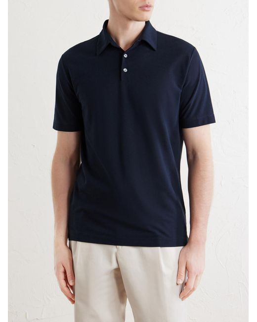 Slowear Blue Slim-Fit Icecotton Polo Shirt for men
