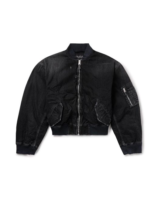Denim Jacket Balenciaga Bomber Jacket Mens Balenciaga Distressed