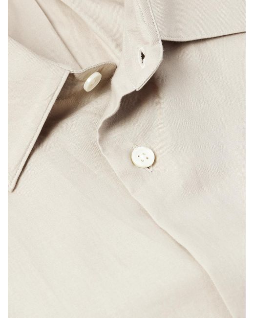 Ssstein Natural Oversized Cotton And Silk-Blend Twill Shirt for men