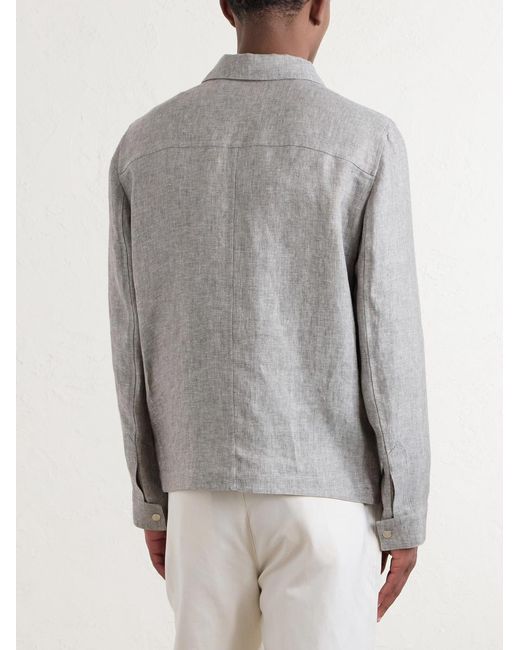 Brunello Cucinelli Gray Hemp And Linen-Blend Twill Blouson Jacket for men