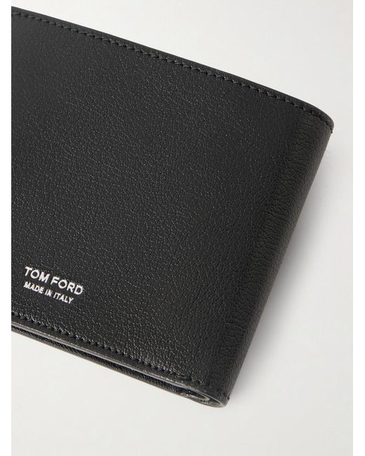 Tom Ford Black T Line Textured-leather Bifold Wallet for men