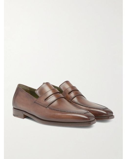 Berluti Brown Andy Leather Loafers for men