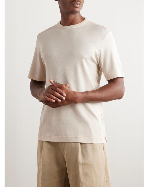Loro Piana Natural Valpiana Silk And Cotton-Blend T-Shirt for men