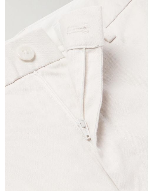 Club Monaco Gerade geschnittene Hose aus einer Baumwollmischung mit Falten in White für Herren