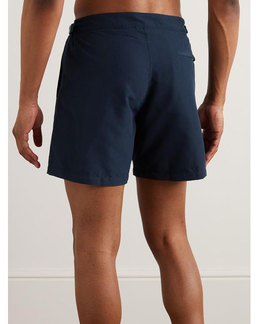 Loro Piana Blue Embellished Straight-Leg Mid-Length Swim Shorts for men