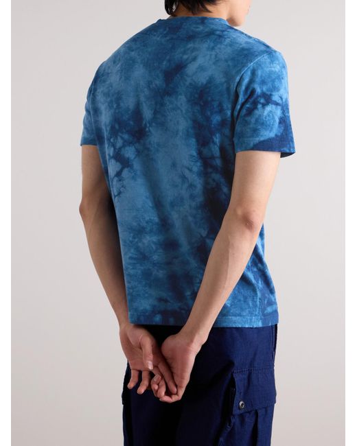 Blue Blue Japan Blue Tie-dyed Cotton-jersey T-shirt for men