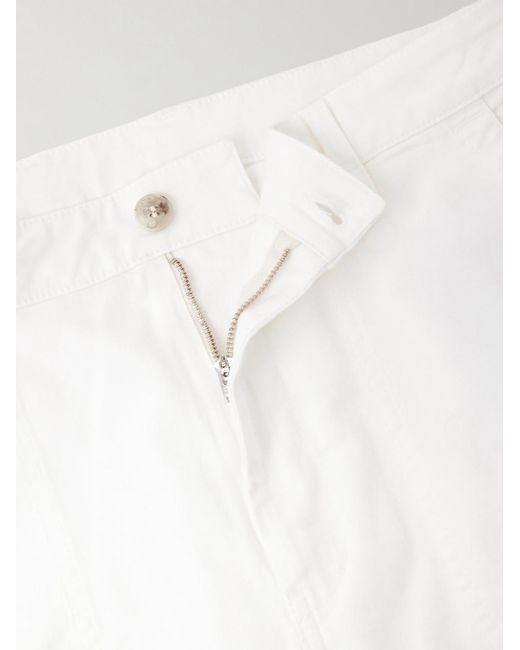 Canali White Straight-Leg Cotton-Blend Twill Trousers for men