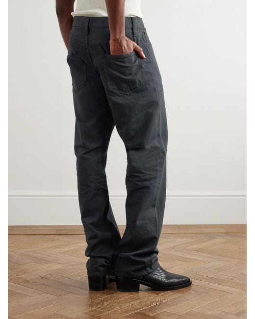 Jeans A Gamba Dritta Con Logo Applicato di Fear Of God in Blue da Uomo