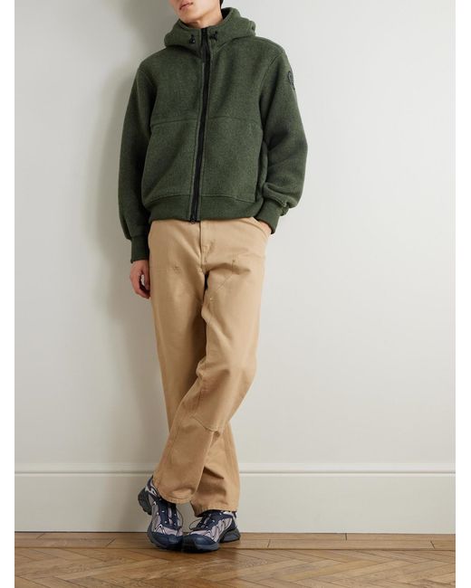Canada Goose Green Chilliwack Recycled Wool-Blend Fleece Zip-Up Hoodie for men