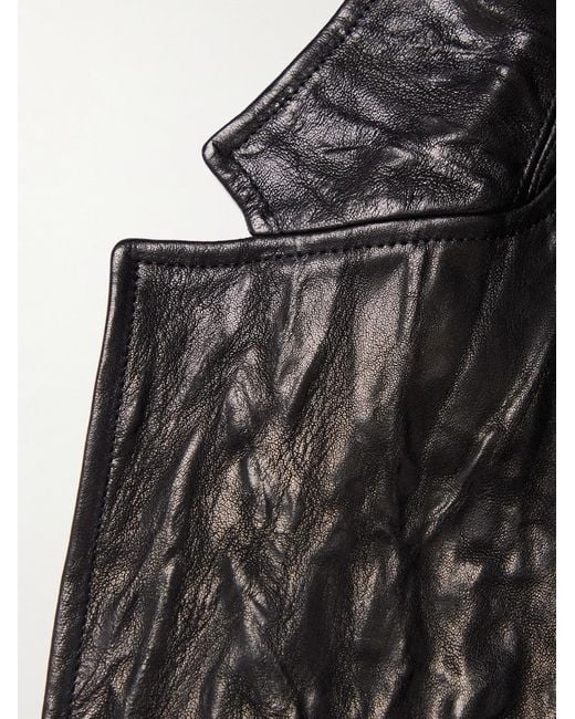 Acne Black Crinkled-Leather Blazer for men