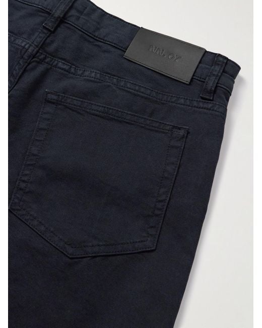 NN07 Blue Tony 1923 Slim-Fit Garment-Dyed Organic Cotton-Blend Twill Trousers for men