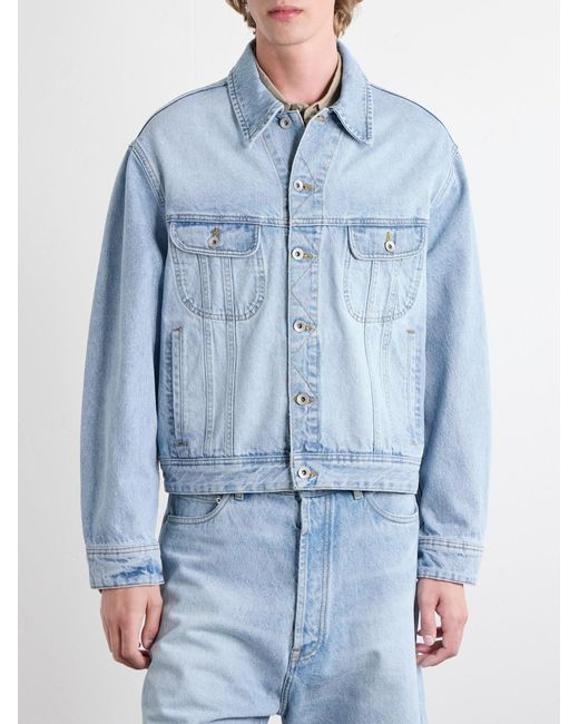 Studio Nicholson Blue Derby Cropped Denim Jacket for men