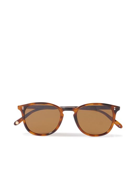 Garrett Leight Brown Kinney Round-Frame Tortoiseshell Acetate Sunglasses for men