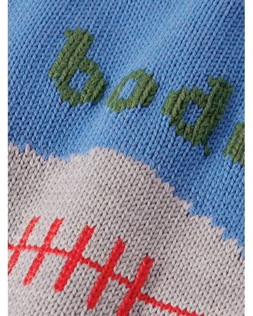 Bode Blue Spirit Intarsia-Knit Pima Cotton And Merino Wool-Blend Sweater for men