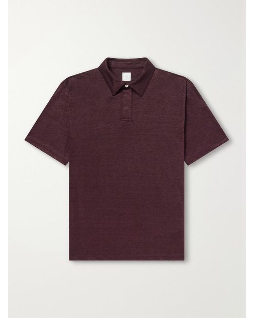Eleventy Purple Linen-Jersey Polo Shirt for men