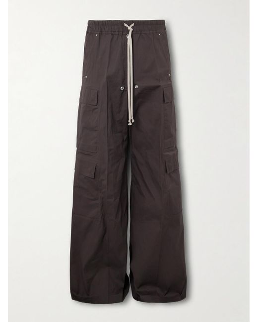 Rick Owens Belas weit geschnittene Cargohose aus Popeline aus einer Baumwollmischung mit Kordelzugbund in Gray für Herren