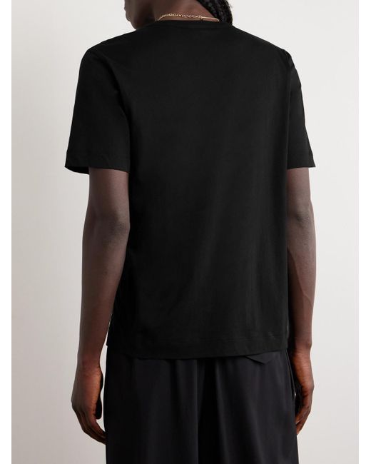 T-shirt in jersey di cotone di Dries Van Noten in Black da Uomo