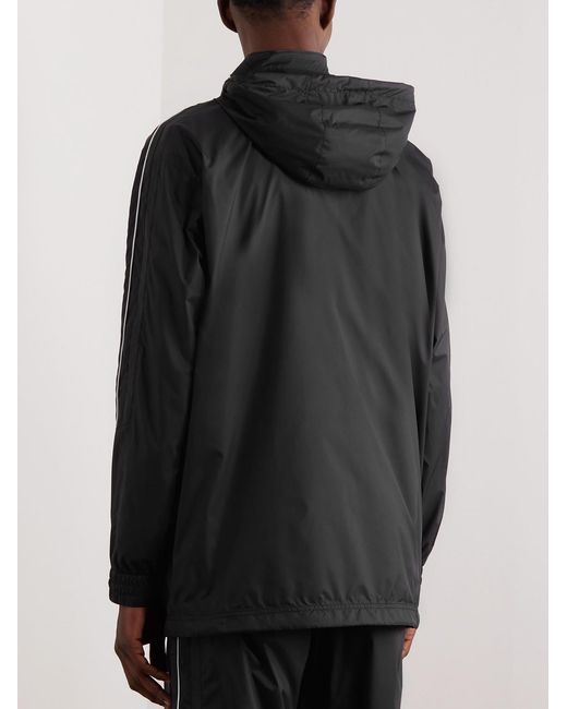 Givenchy Black Logo-Embroidered Shell Hooded Jacket for men